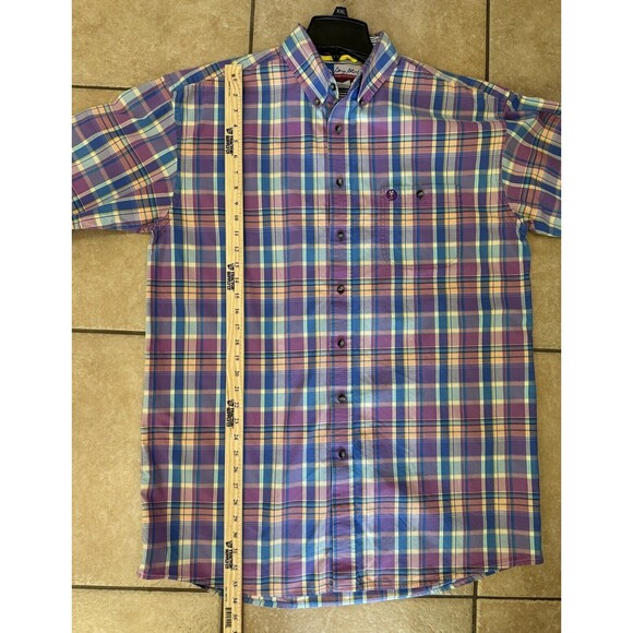 VTG George Strait Wrangler plaid shirt sleeve button down shirt Mens Size XL - Picture 6 of 7
